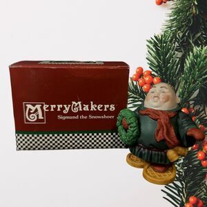 Dept 56 Merry Makers Sigmund the Snowshoer  #9358-0 Ceramic w/ Box Vintage